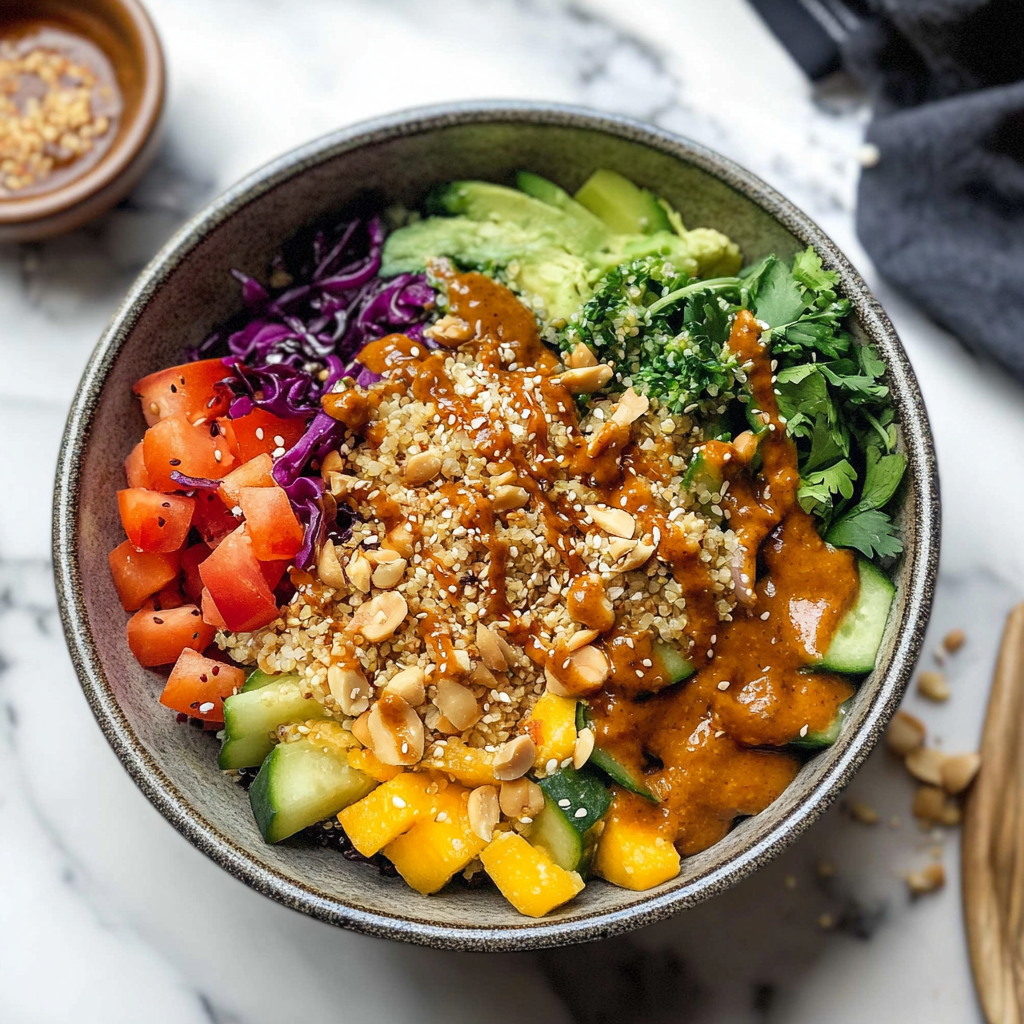 Recipe preparation for Thai Peanut & Quinoa Power Jar