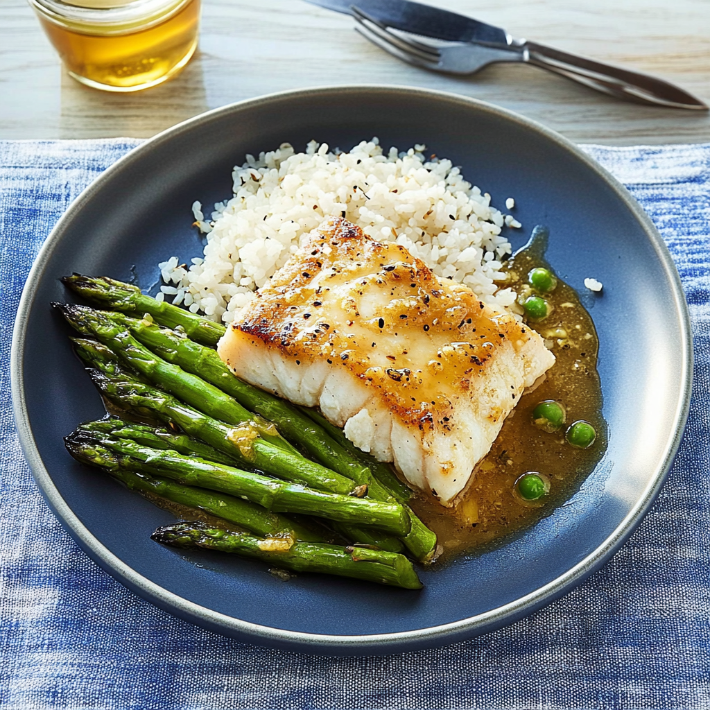 Recipe preparation for Sheet-Pan Miso-Ginger Cod with Shaved Asparagus