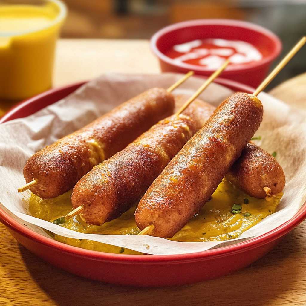 Recipe preparation for Homemade Corn Dogs