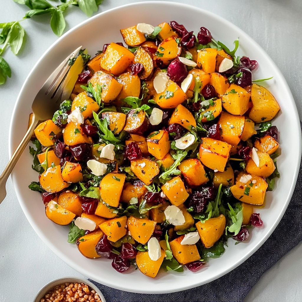 Recipe preparation for Roasted Squash Salad