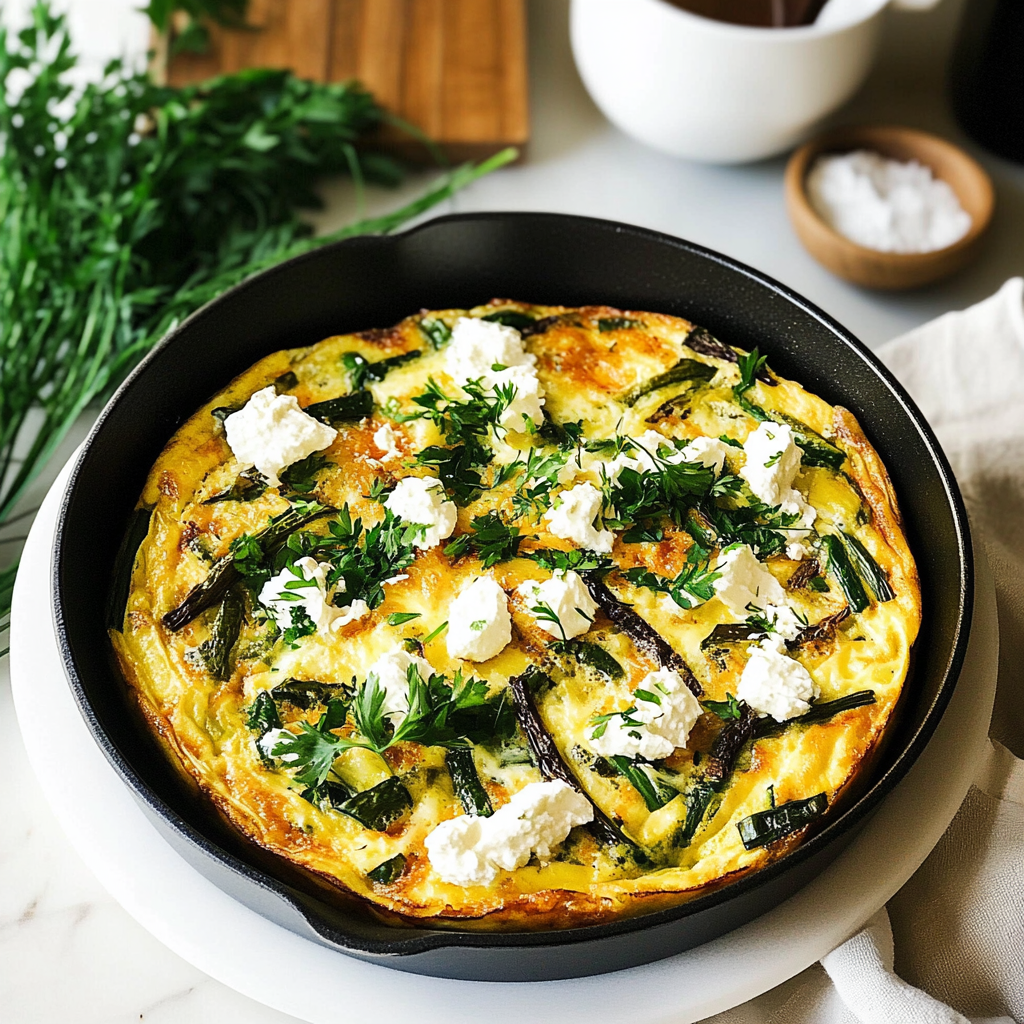 Recipe preparation for Spring Veggie Frittata