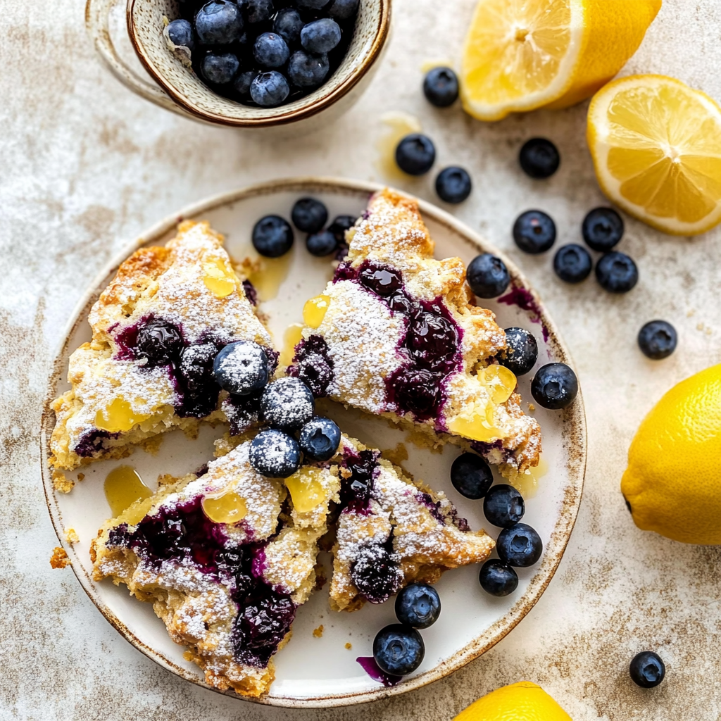 Recipe preparation for Lemon Blueberry Scones