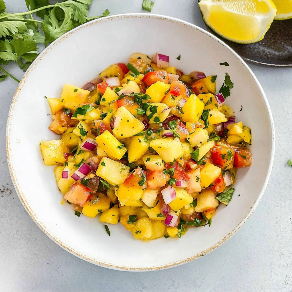 Recipe preparation for Spicy Mango Salsa