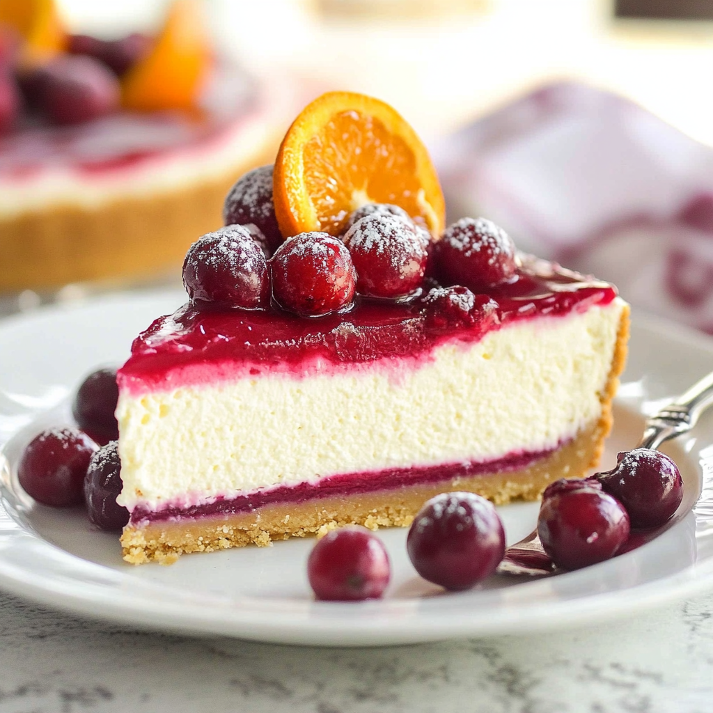 Recipe preparation for no bake cranberry orange cheesecake