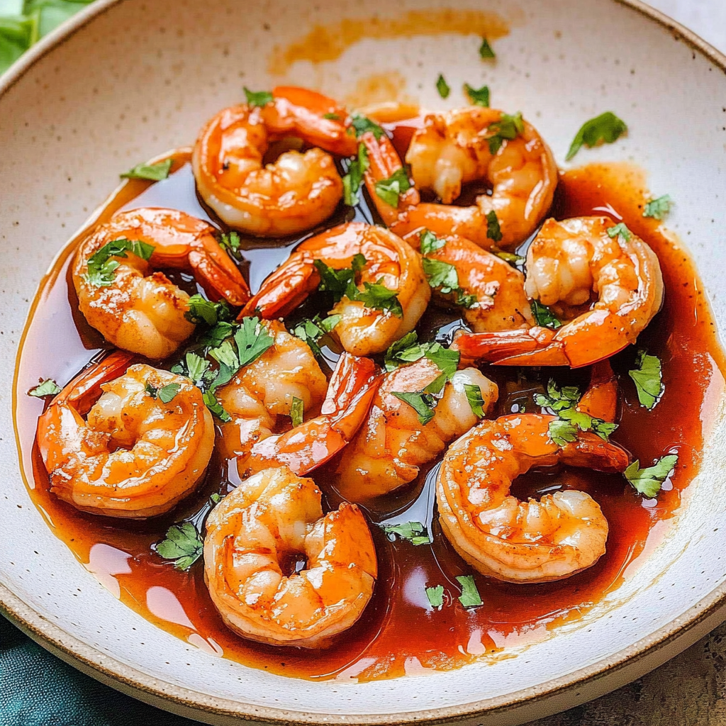 Recipe preparation for Spicy Shrimp with Hot Honey