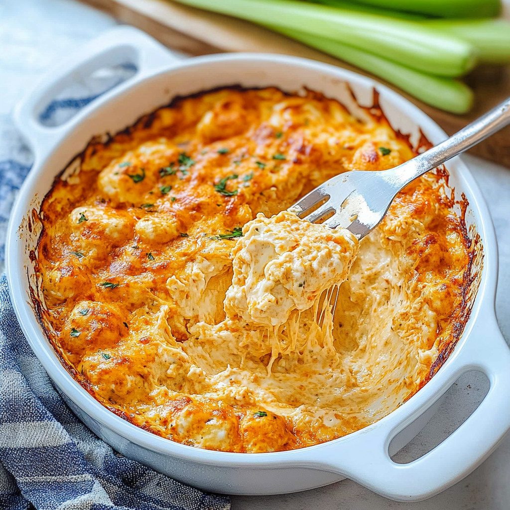 Recipe preparation for Buffalo Chicken Dip