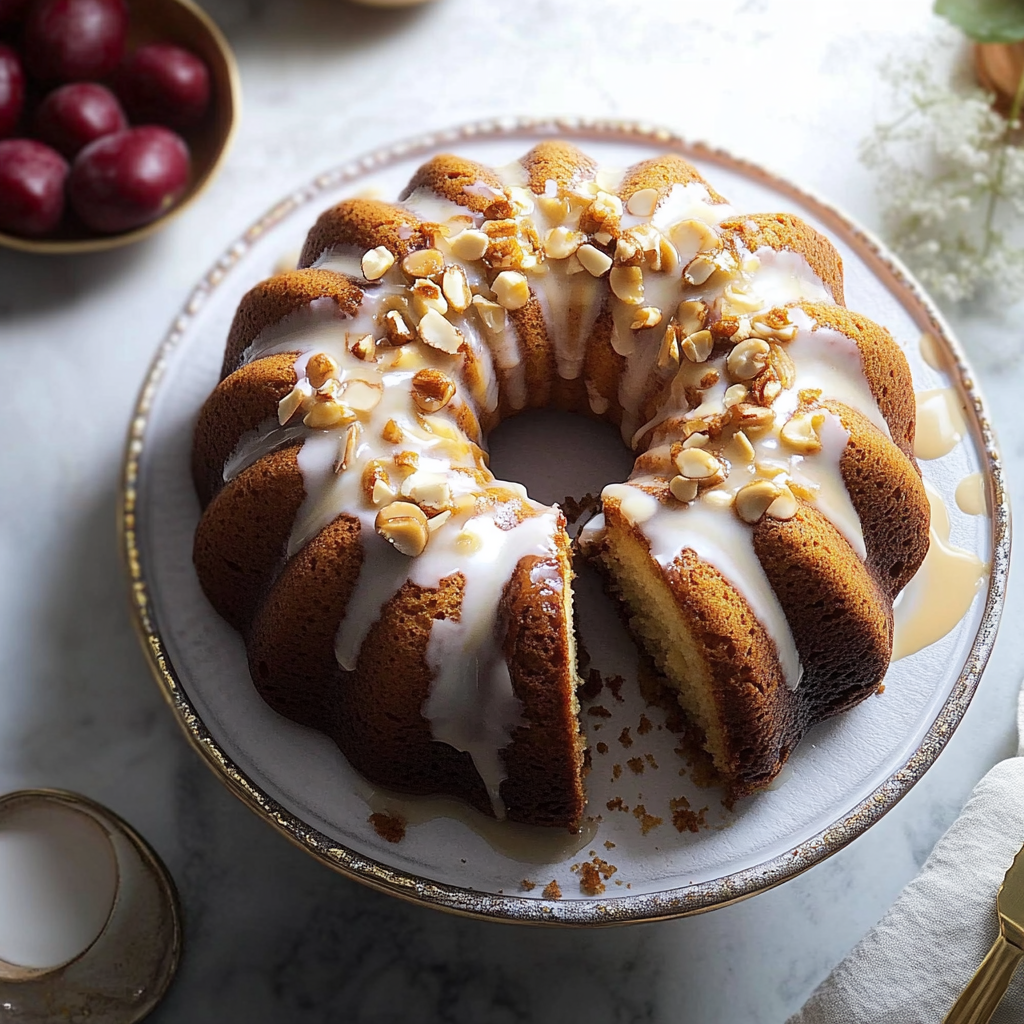 Recipe preparation for almond amaretto bundt cake