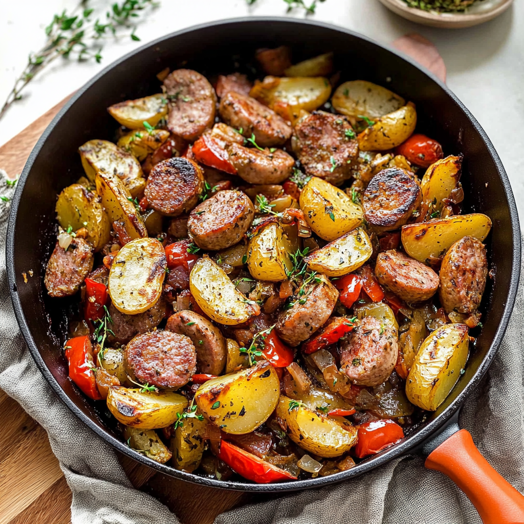 Recipe preparation for Sausage Potato Skillet