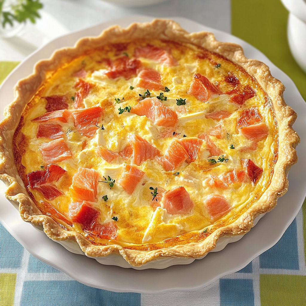 Recipe preparation for Smoked Salmon Quiche