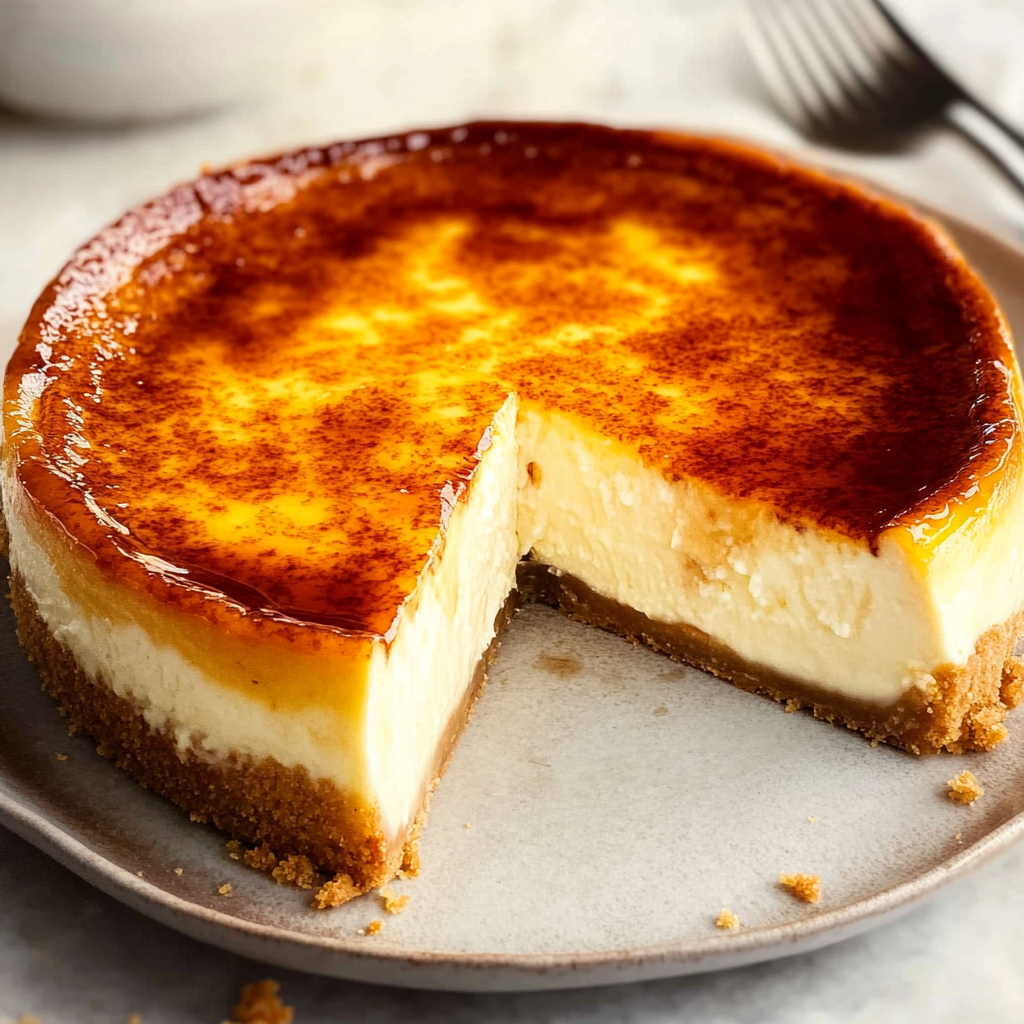 Recipe preparation for creme brulee cheesecake