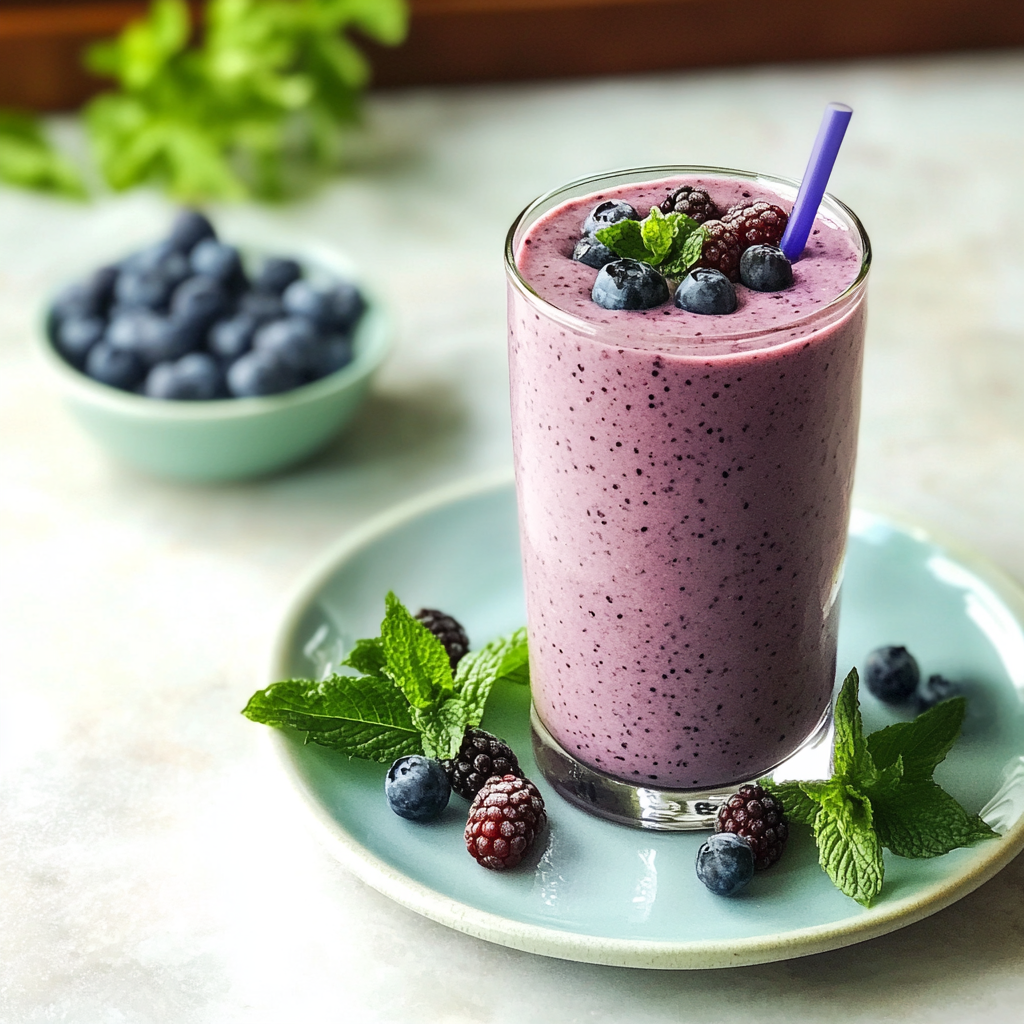 Recipe preparation for High-Protein Berry Flaxseed Smoothie