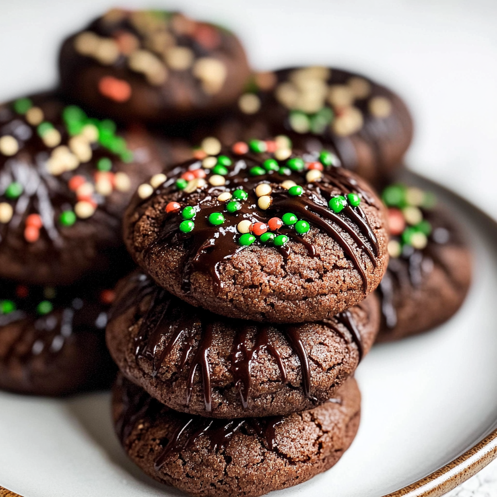 Recipe preparation for Chocolate Ganache Thumbprint Cookies