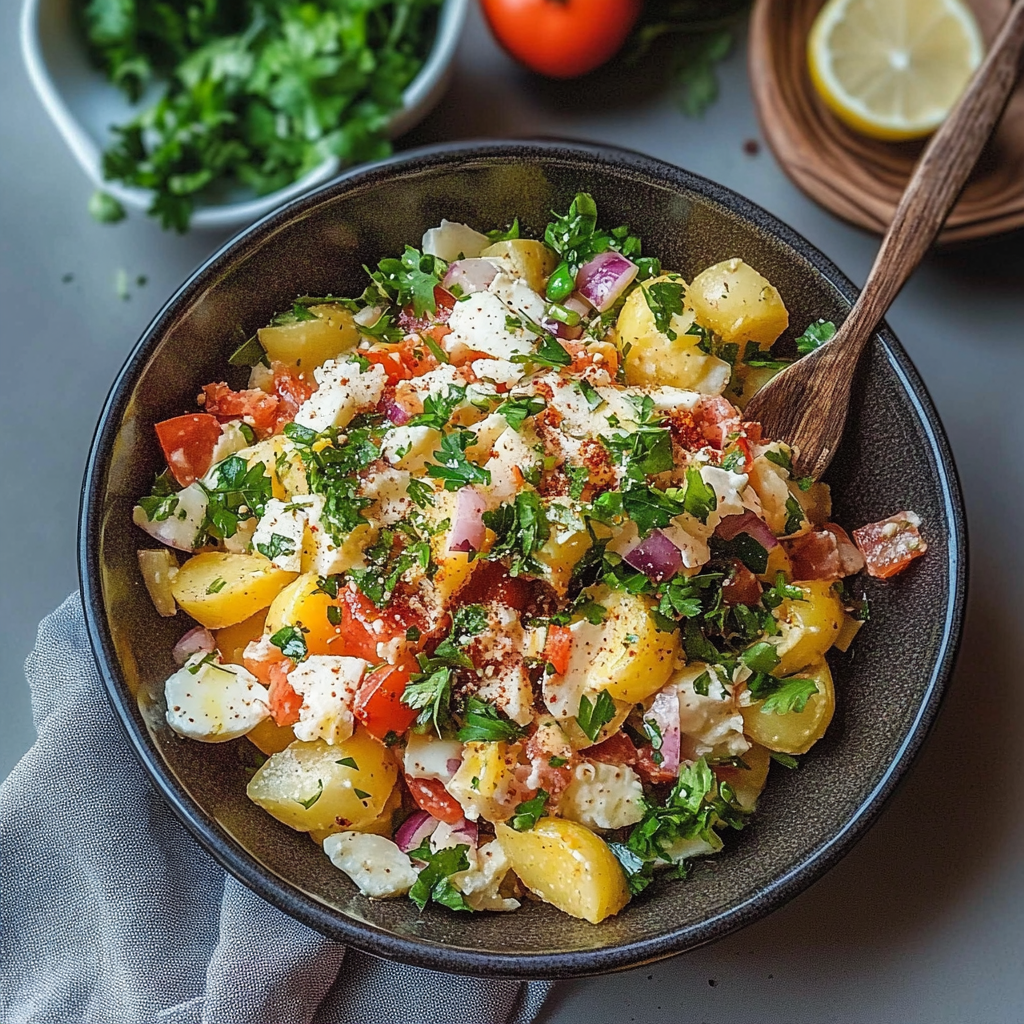 Recipe preparation for Turkish Potato Salad