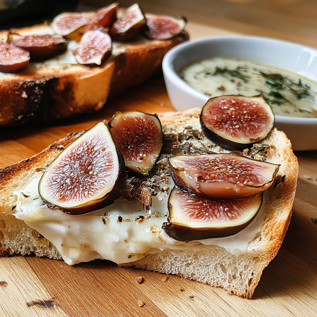 Recipe preparation for Sourdough Grilled Cheese with Fig & Prosciutto