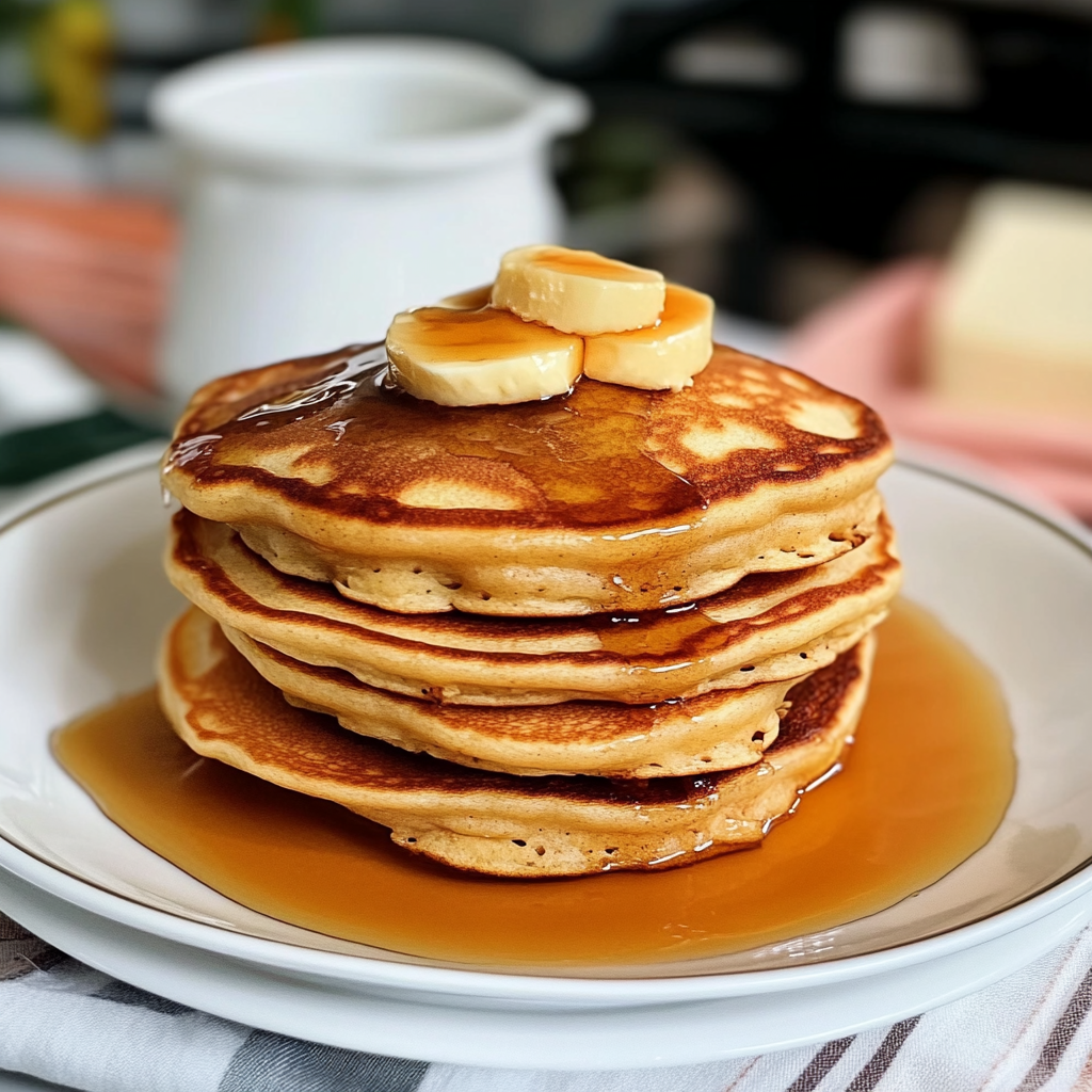Recipe preparation for Fluffy Sourdough Pancakes with Browned Butter Syrup