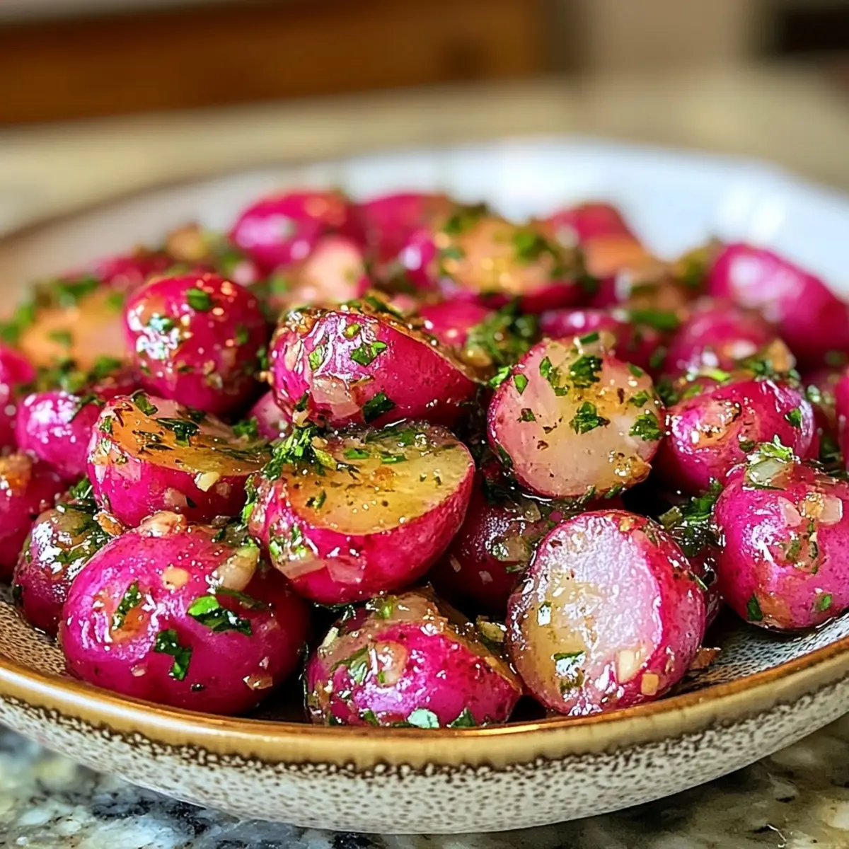 Garlic Herb Roasted Radishes