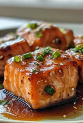 Honey Garlic Glazed Salmon Bites