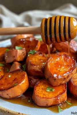 Sheet Pan "Melting" Sweet Potatoes with Hot Honey