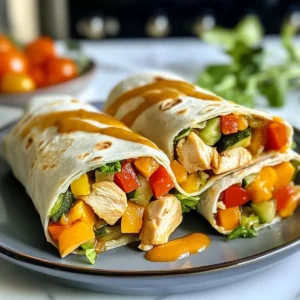 Quick Chicken Veggie Wraps