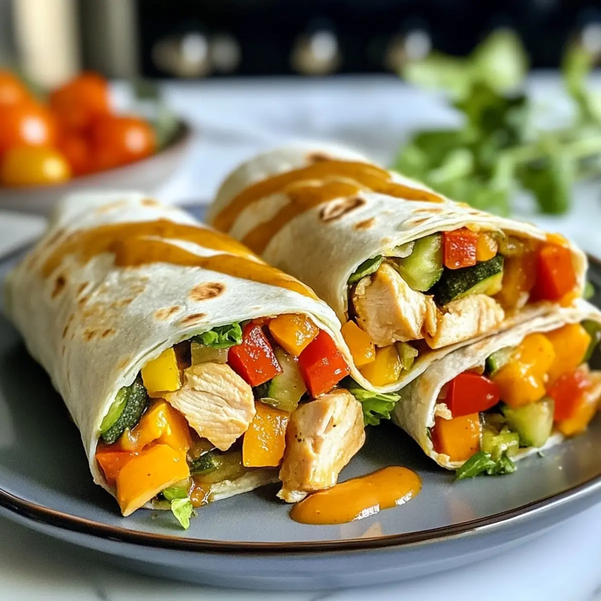 Quick Chicken Veggie Wraps