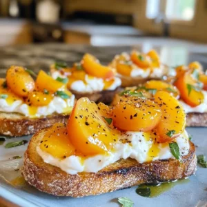 Burrata Peach Crostini