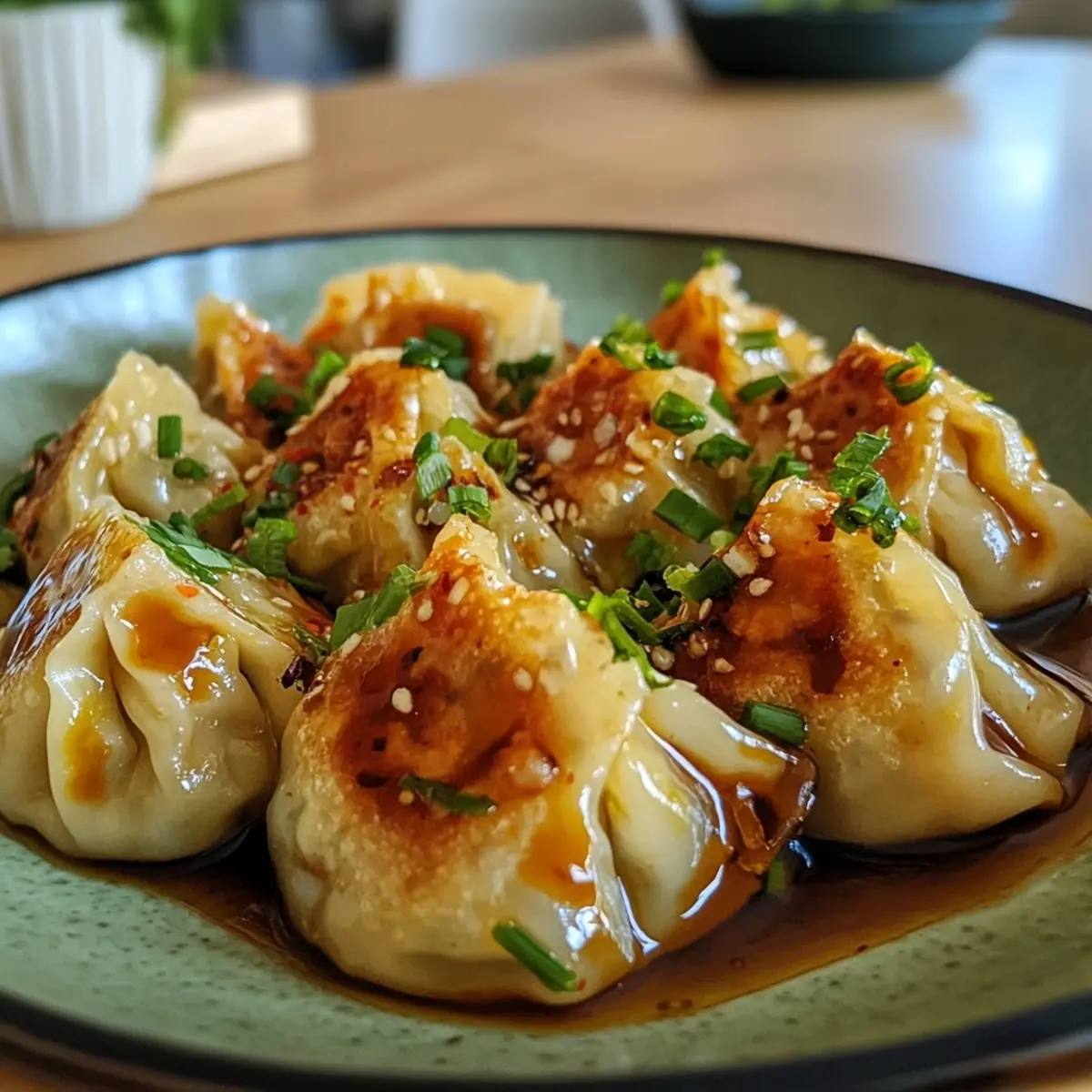 Cabbage Dumplings with Spicy Chili Oil Dip