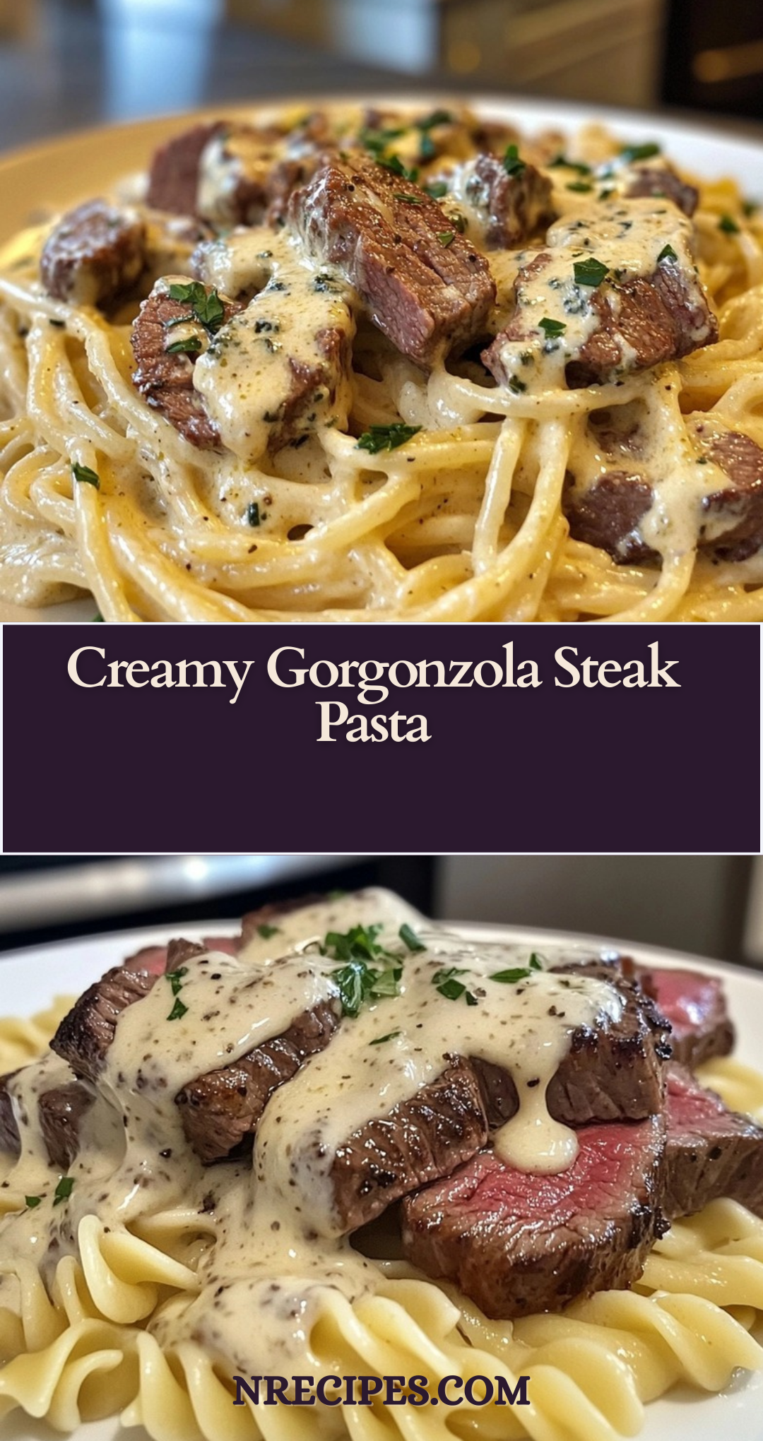 Creamy Gorgonzola Steak Pasta