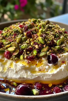 Whipped Feta with Honey and Pistachios and cranberries