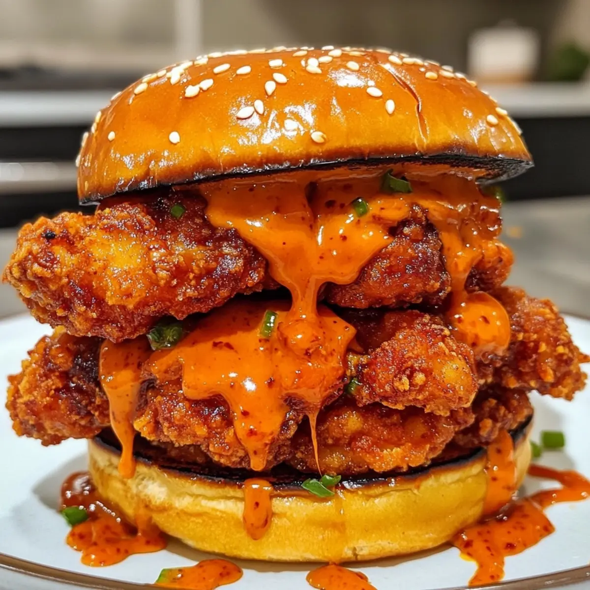 Korean Fried Chicken Burgers