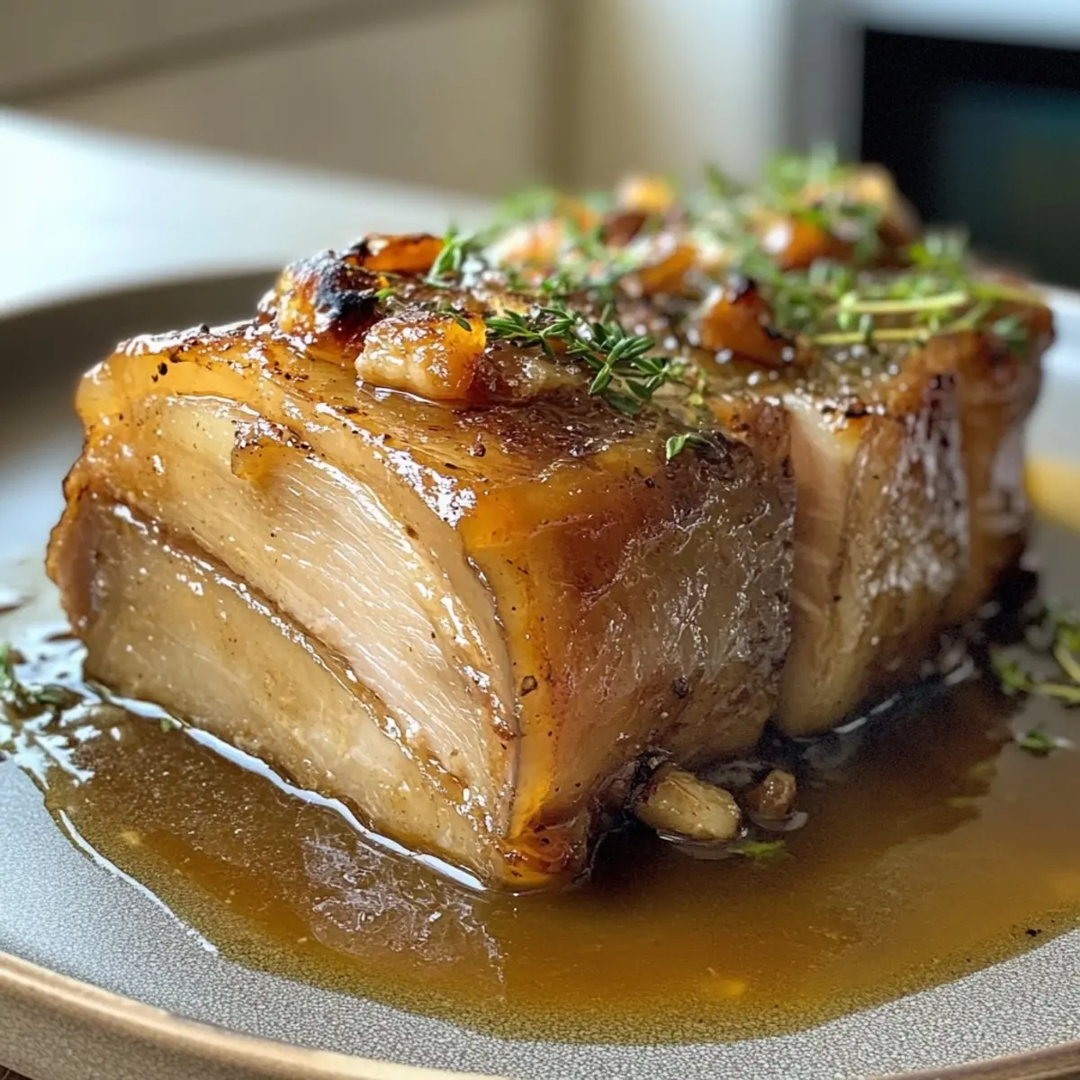 Slow Cooker White Wine Braised Pork Belly