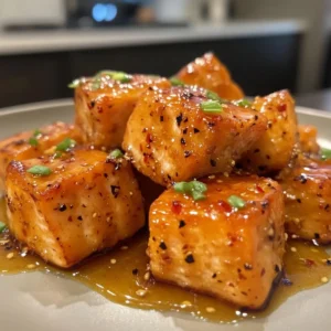 Honey Garlic Salmon Bites