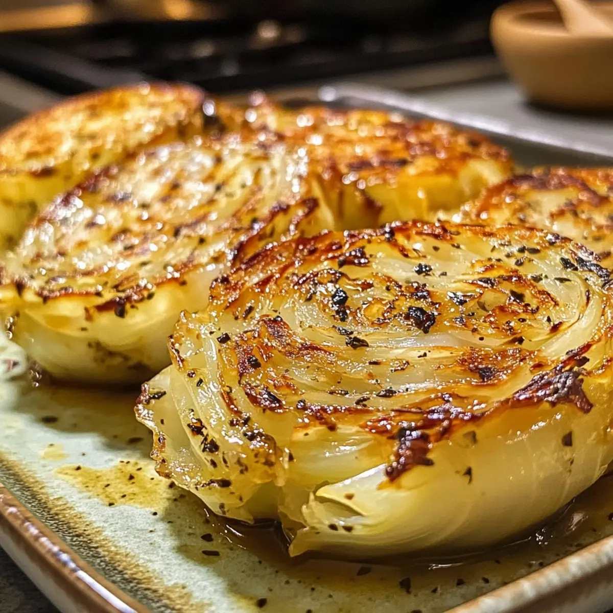 Blistered Cabbage Steaks