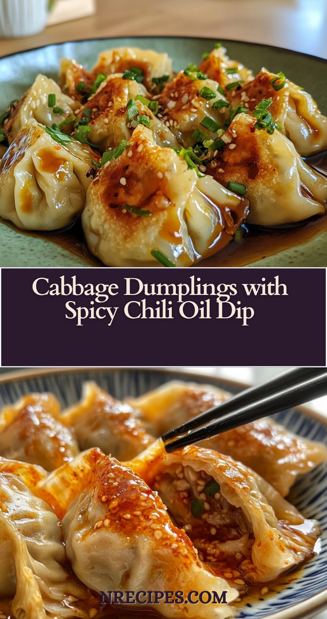 Cabbage Dumplings with Spicy Chili Oil Dip