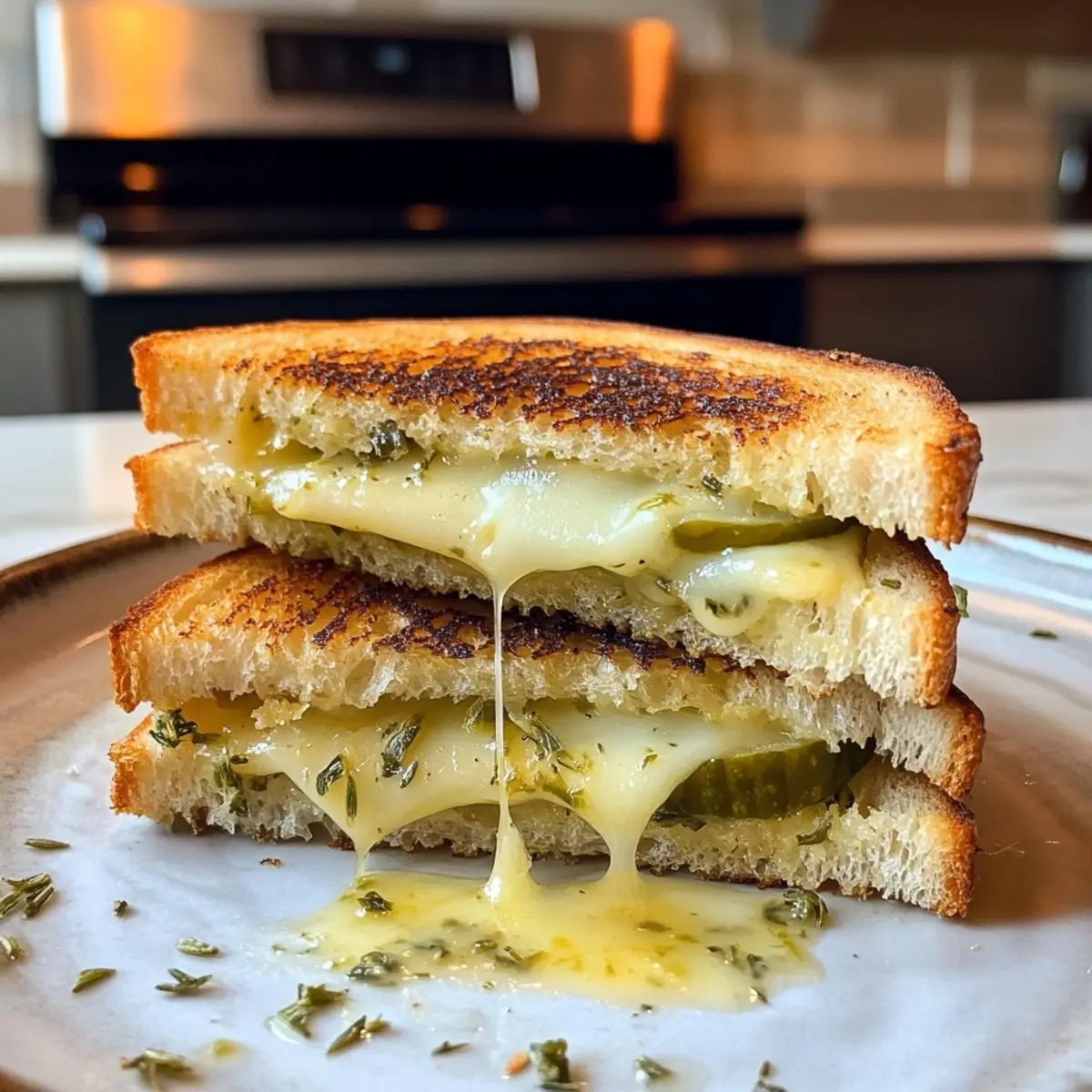 Crispy Dill Pickle Grilled Cheese
