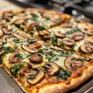 Mushroom Spinach Pizza