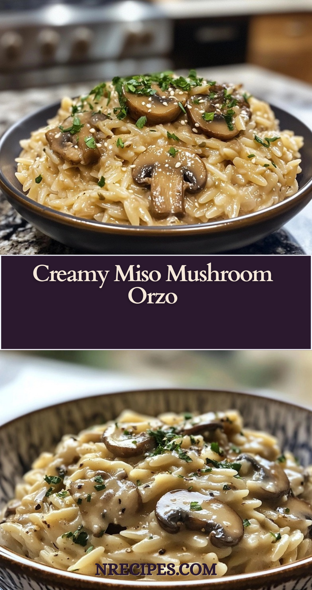 Creamy Miso Mushroom Orzo