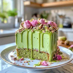 Pistachio Rose Cloud Cake