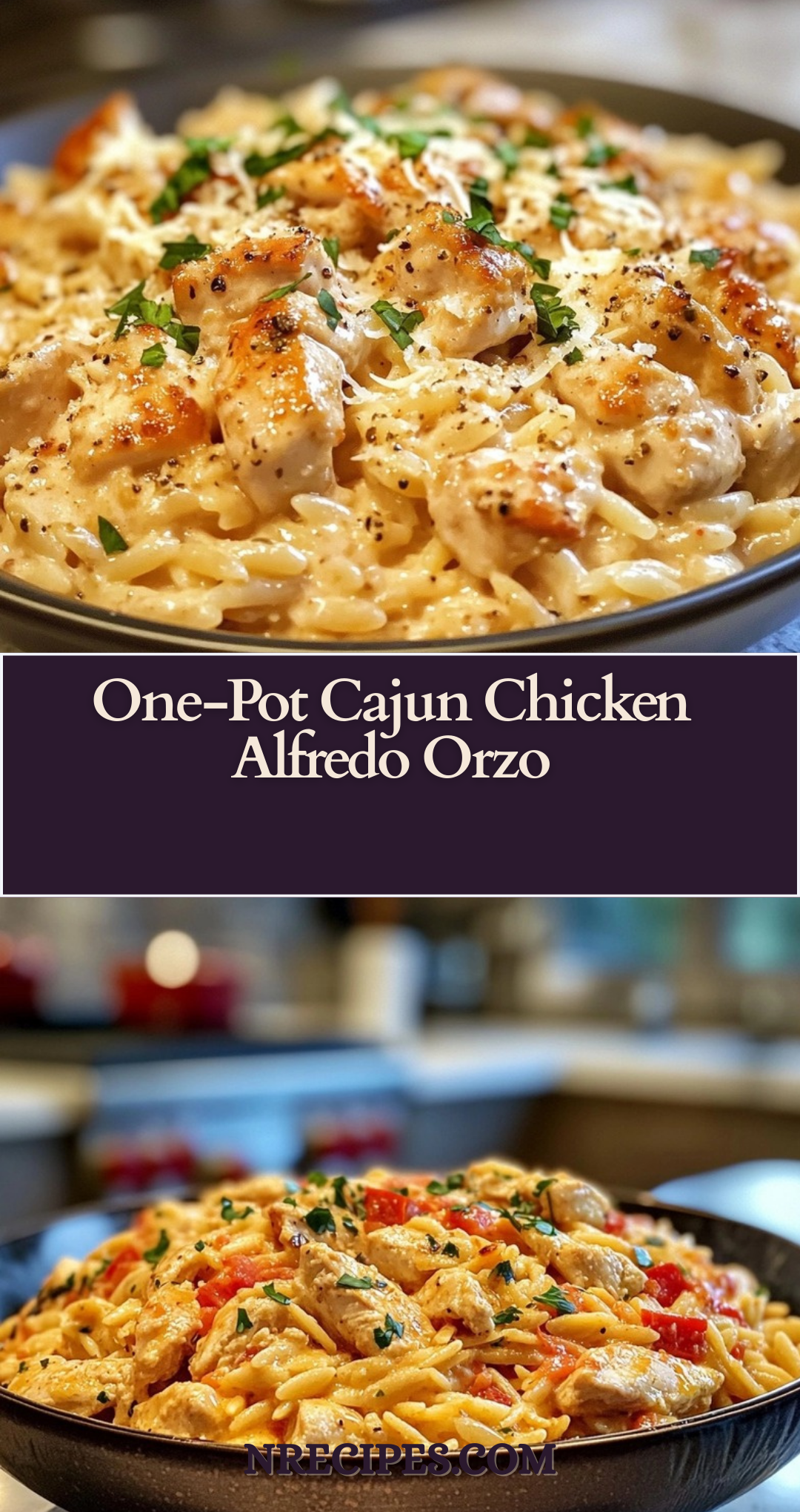 One-Pot Cajun Chicken Alfredo Orzo