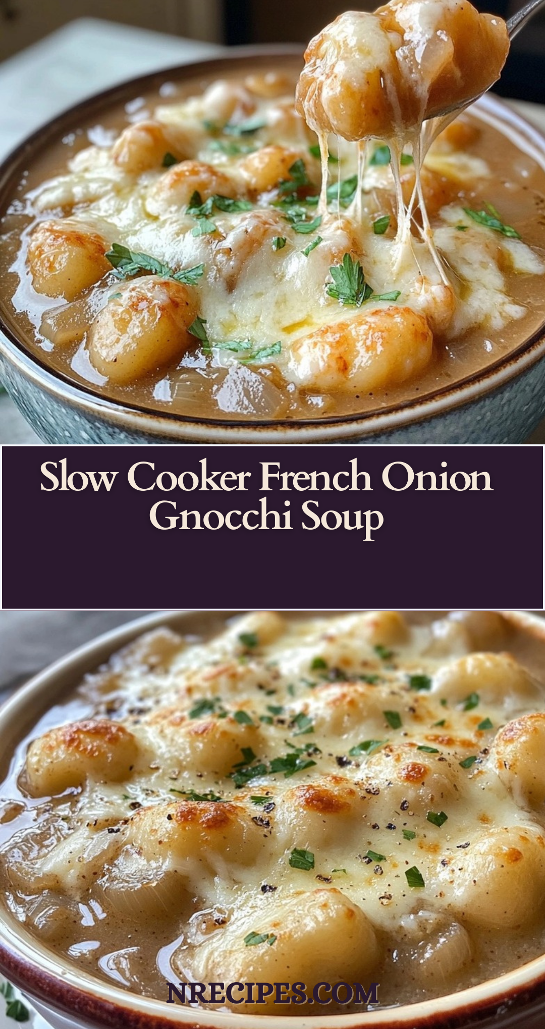 Slow Cooker French Onion Gnocchi Soup