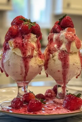 Strawberry Champagne Floats