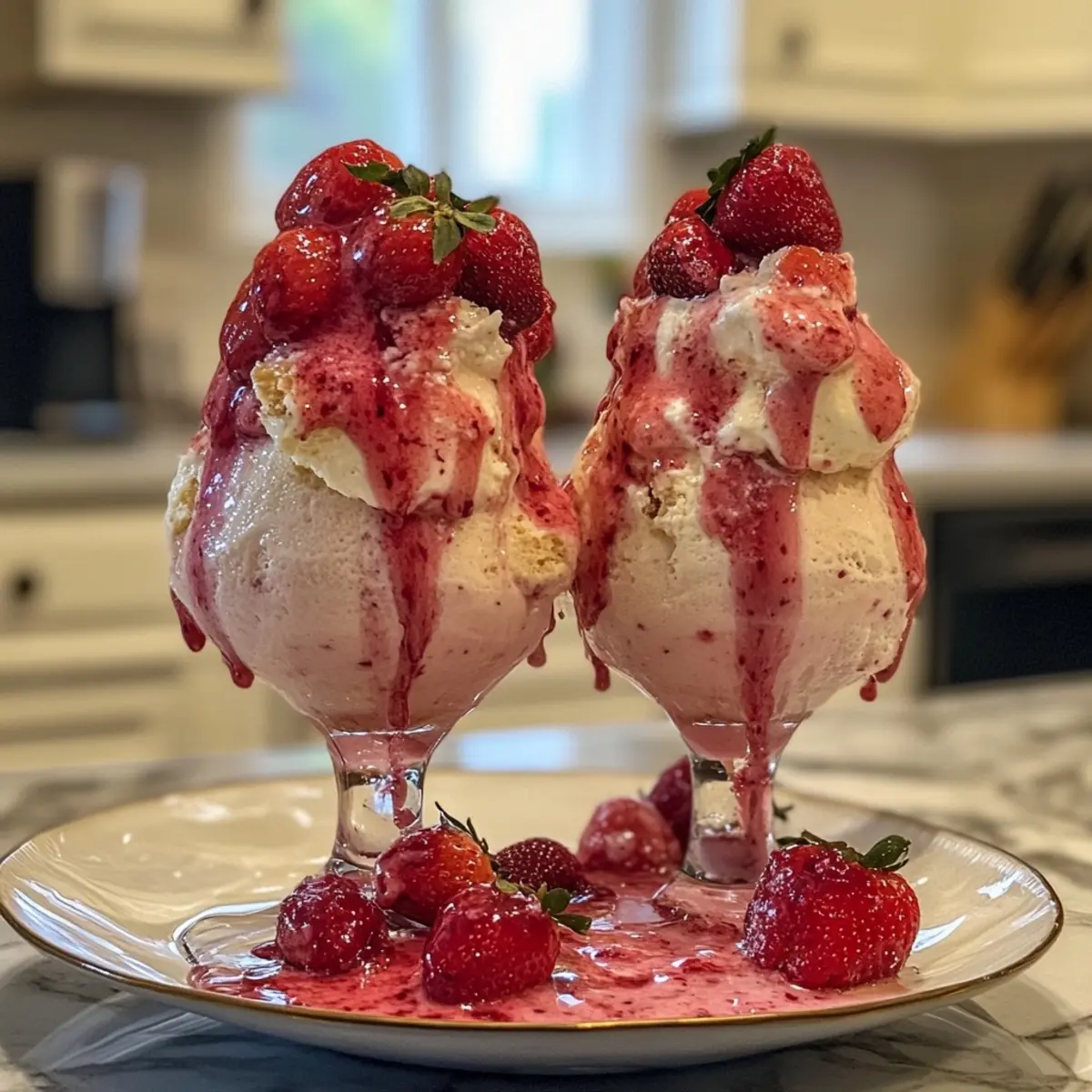 Strawberry Champagne Floats